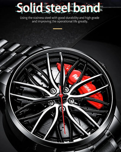 Men's Creative 3D Car Wheel Rotating Wrist Watch ⌚🚗