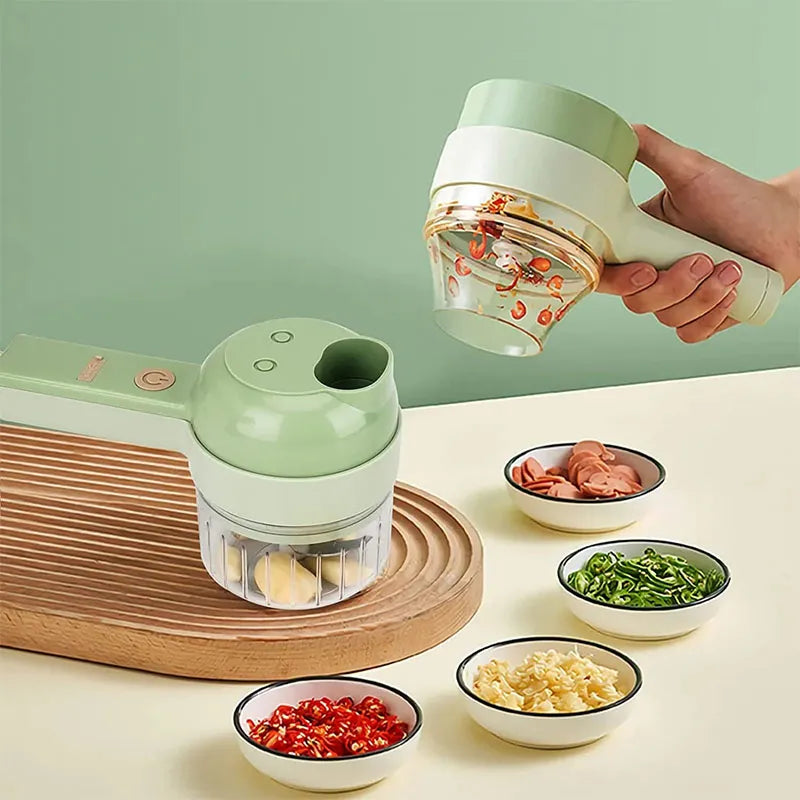 🔌 Rechargeable 4‑in‑1 Electric Vegetable Cutter 🥕🍎
