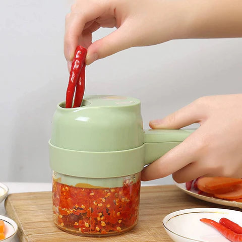 🔌 Rechargeable 4‑in‑1 Electric Vegetable Cutter 🥕🍎