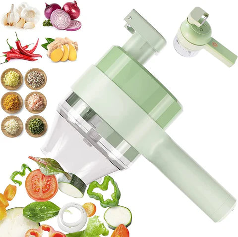 🔌 Rechargeable 4‑in‑1 Electric Vegetable Cutter 🥕🍎